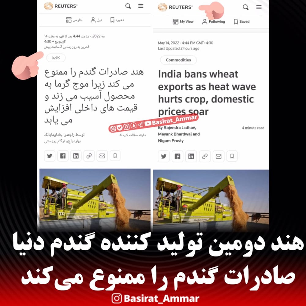 هند دومین تولید کننده گندم دنیا صادرات گندم را ممنوع می کند 